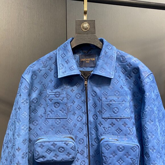 Louis Vuitton Monogram-Embossed Leather Utility Jacket – Light Blue - Picture 2 of 9